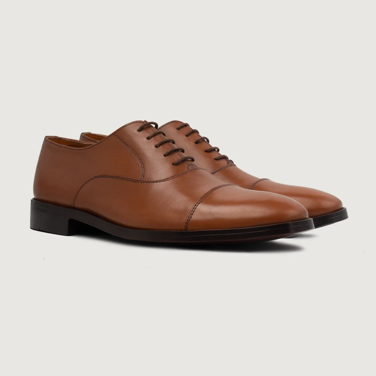Professor Oxford 浅棕褐色 真皮皮鞋 男士 For Men in Tan Full-Grain Leather - 侧面轮廓视角 | 官方商城选购