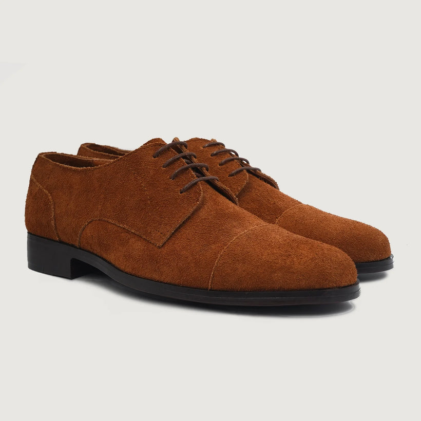 Attorney Derby 棕色 Suede Leather Shoes 男士