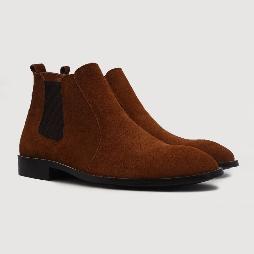 Clarkson Chelsea 棕色 Suede Leather Boots 男士