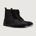 Duster Brogues Derby 经典黑 Nubuck 真皮工装靴马丁靴 男士