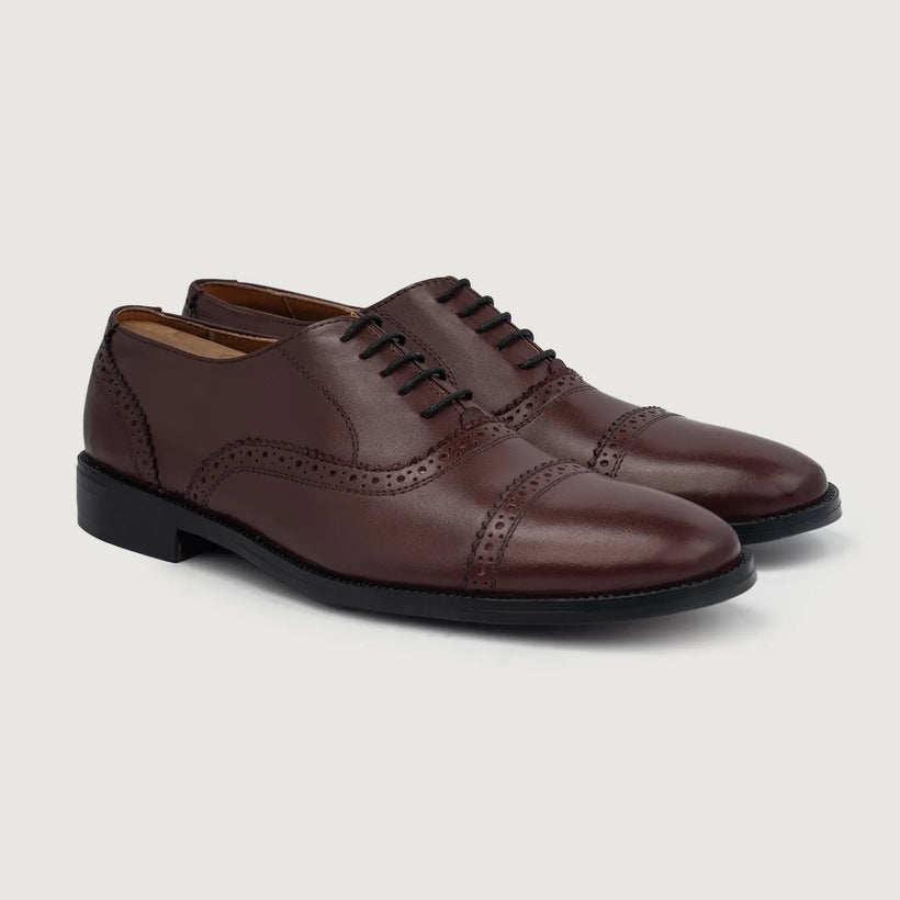 Greyson Brogues Oxford 栗褐色 真皮皮鞋 男士