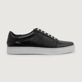 Black Full-Grain leather Sneakers - Goodyear Welt Construction & Front Toe Box Detail