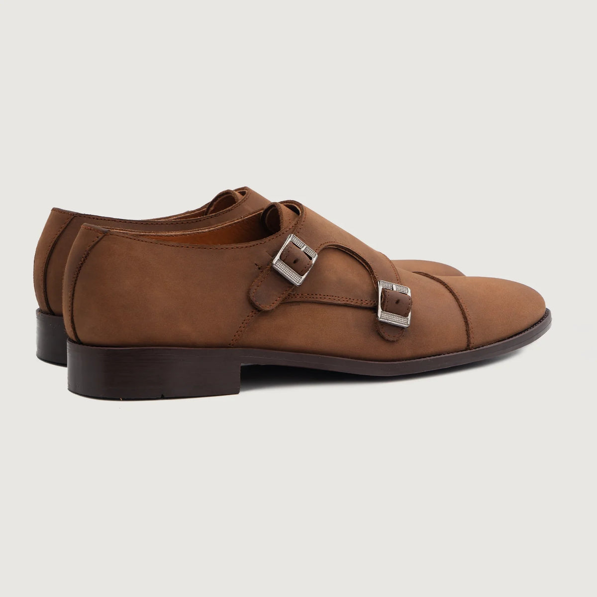 Brown Full-Grain leather Shoes - 固特异沿条缝制工艺与鞋头细节