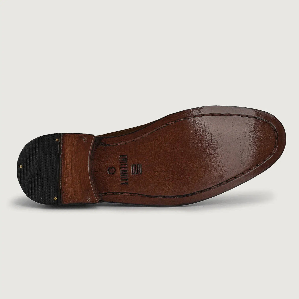 High-Traction Rubber Outsole & Lug Tread Pattern on Attorney Derby 复古棕 真皮皮鞋 男士 For Men