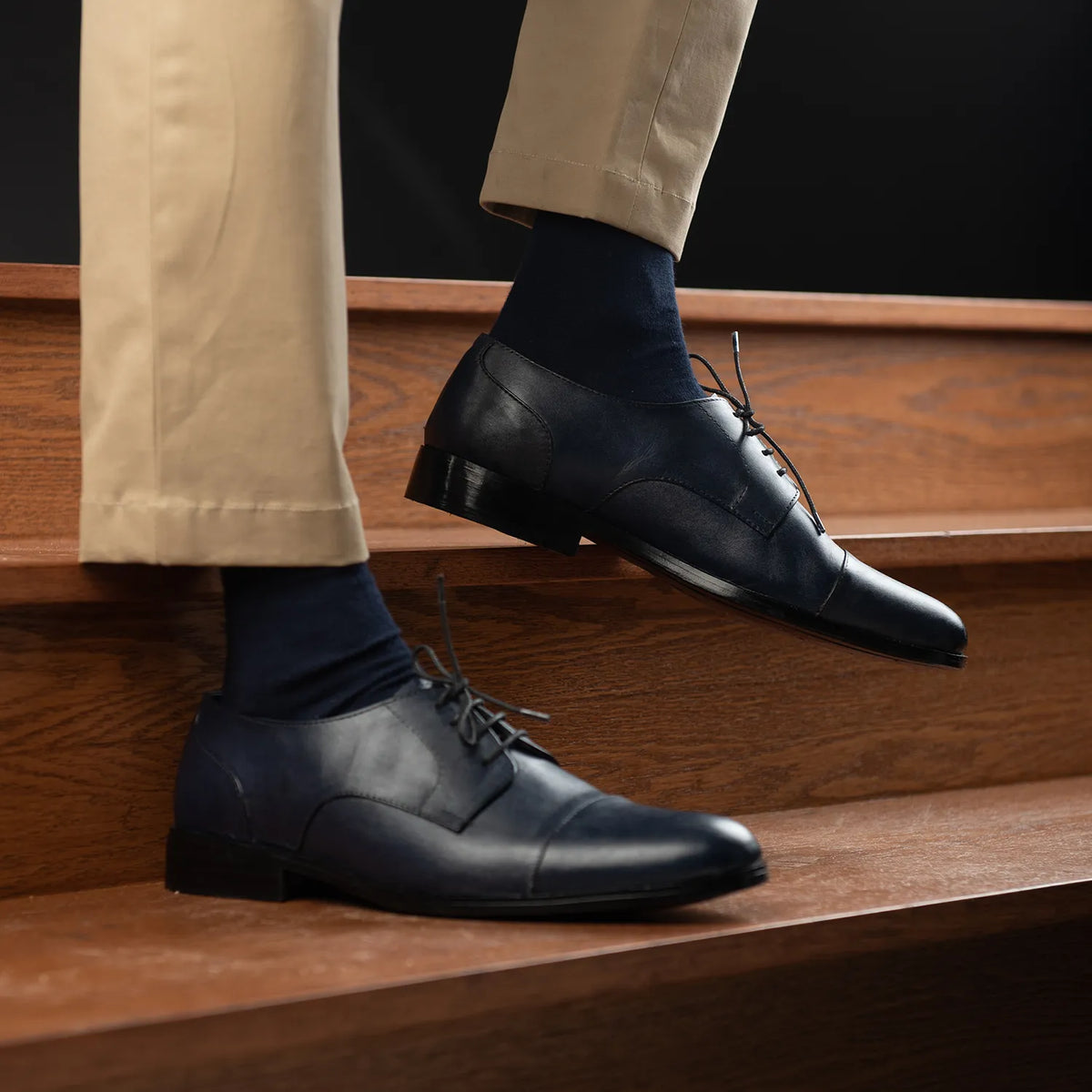 Orlaven Attorney Derby Midnight 深海蓝 真皮皮鞋 男士 footwear image 9
