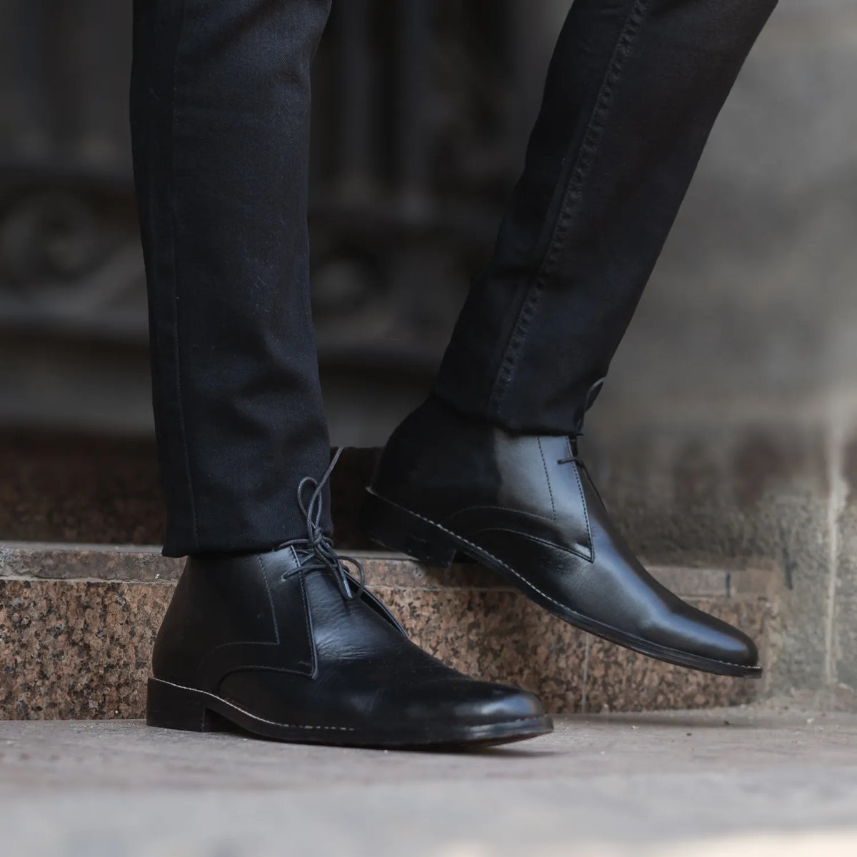 Orlaven Corry Chukka 经典黑 真皮工装靴马丁靴 男士 footwear image 9