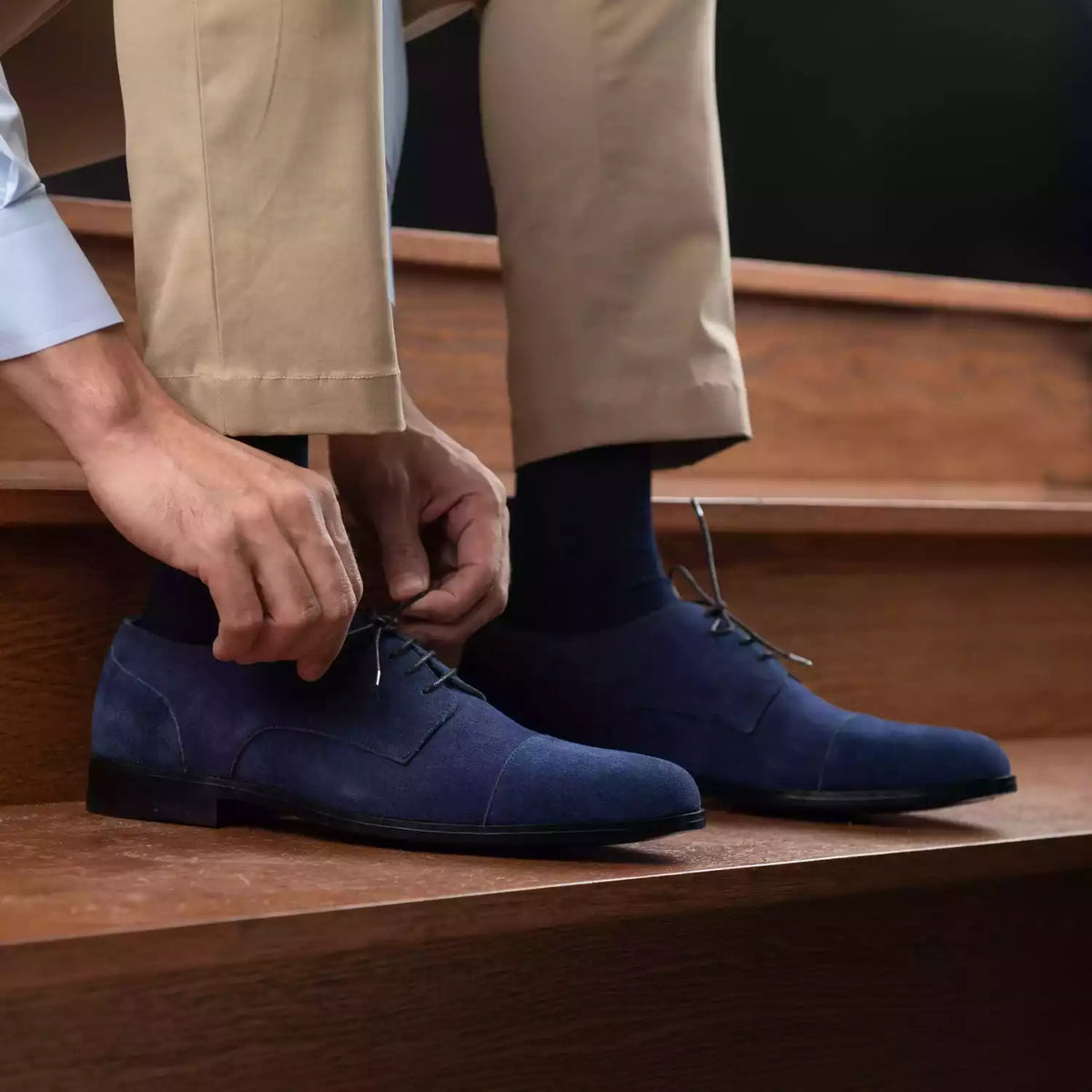 Orlaven Attorney Derby Midnight 深海蓝 Suede 真皮皮鞋 男士 footwear image 10