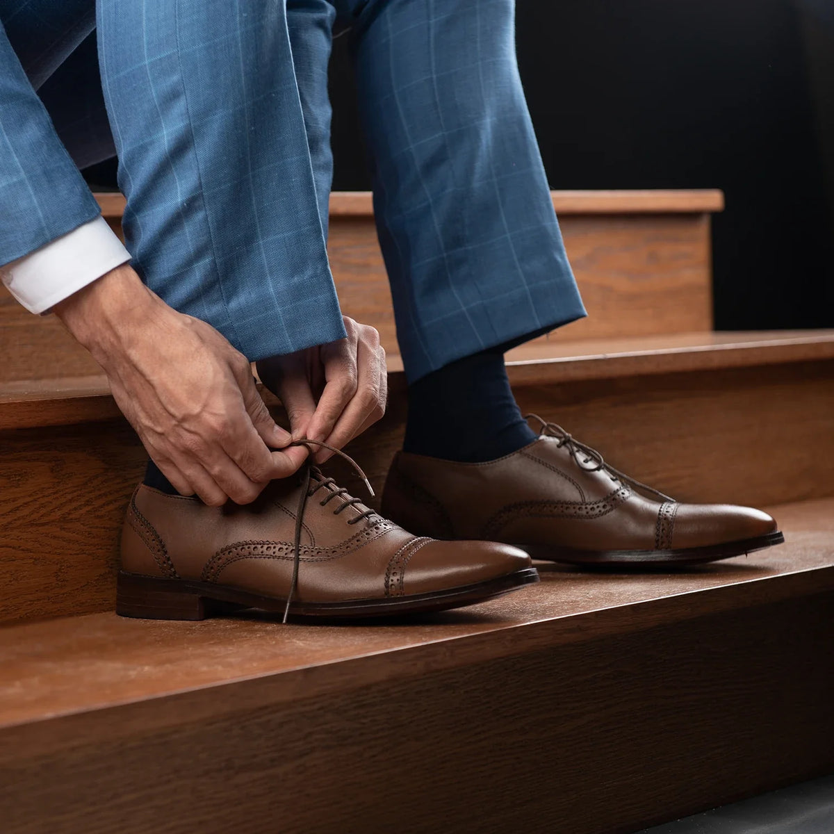 Orlaven Greyson Brogues Oxford 复古棕 真皮皮鞋 男士 footwear image 10