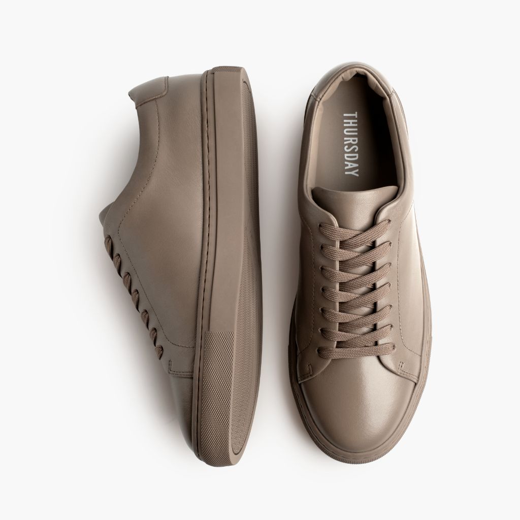 Encore Forest Leather Sneakers - 加固鞋跟护壁与高密度双排走线细节