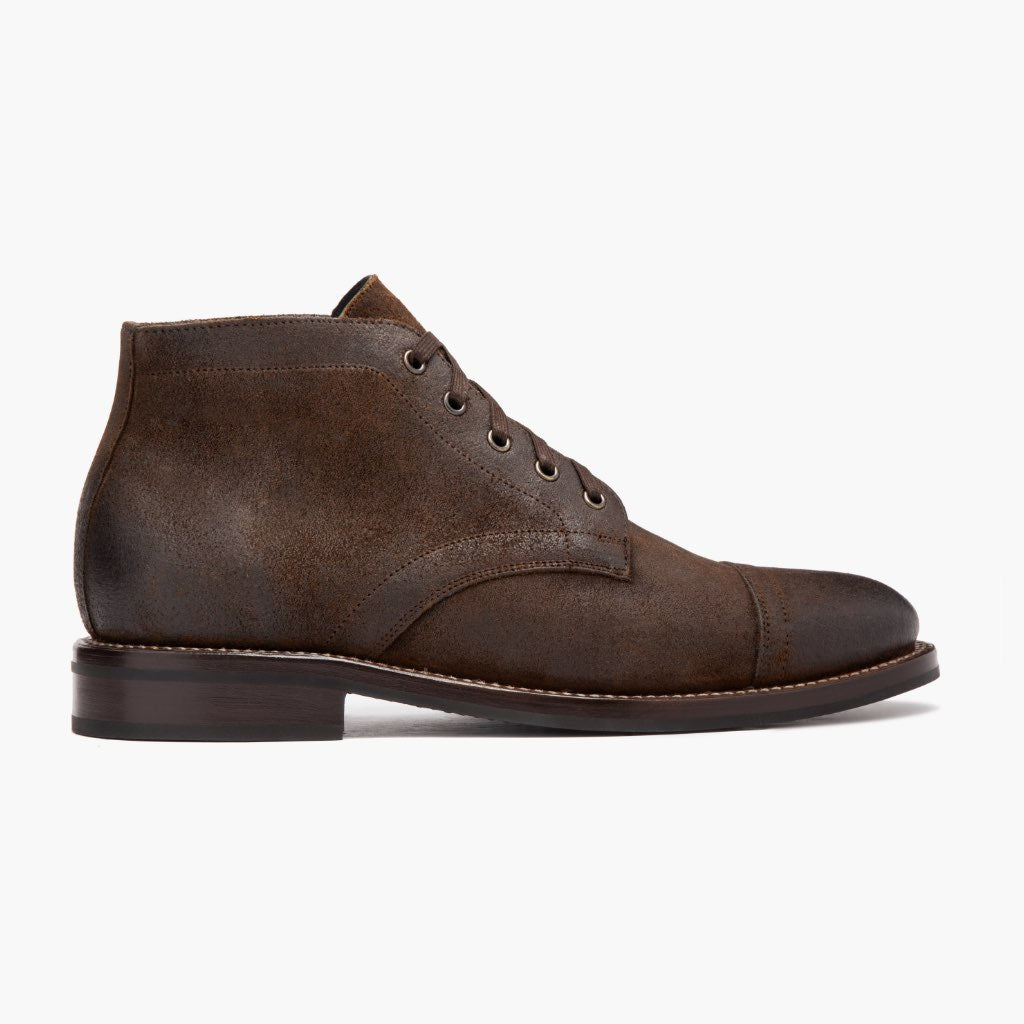 Mocha Full-Grain leather Boots - 固特异沿条缝制工艺与鞋头细节