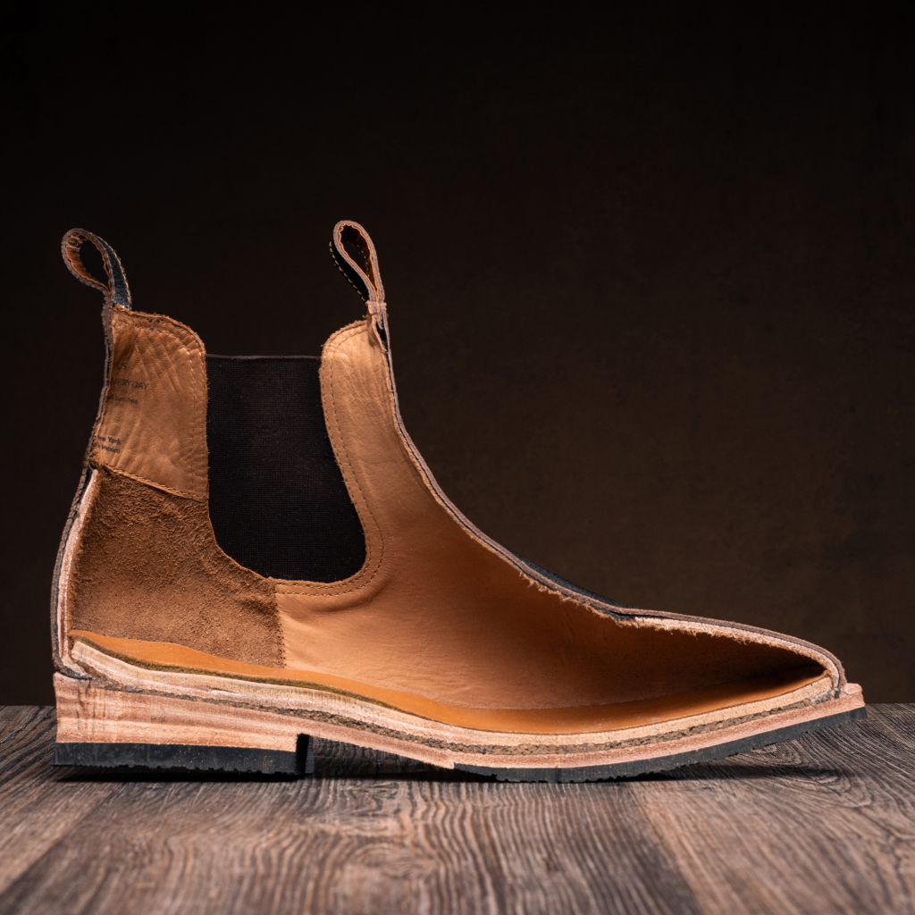 High-Traction Rubber Outsole & Lug Tread Pattern on Journeyman Snuff Reverse 真皮工装靴马丁靴 男士