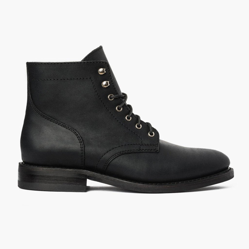 President 黑色 Matte Leather Boots 男士