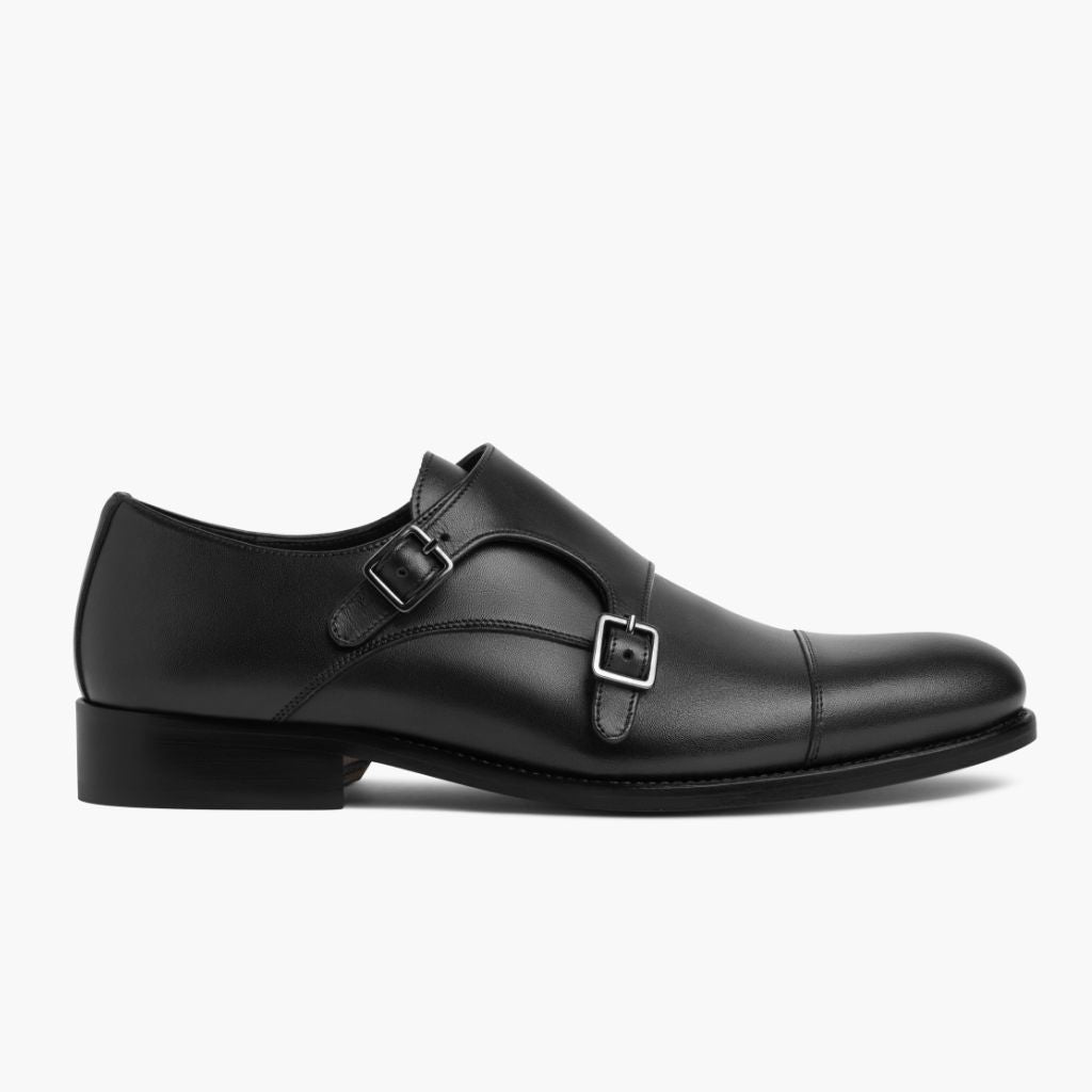 Black Full-Grain leather Loafers - 固特异沿条缝制工艺与鞋头细节