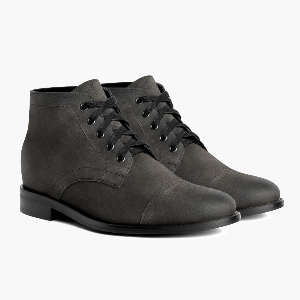 Cadet Shadow Grey 真皮工装靴马丁靴 男士 in Grey Full-Grain Leather - 侧面轮廓视角 | 官方商城选购