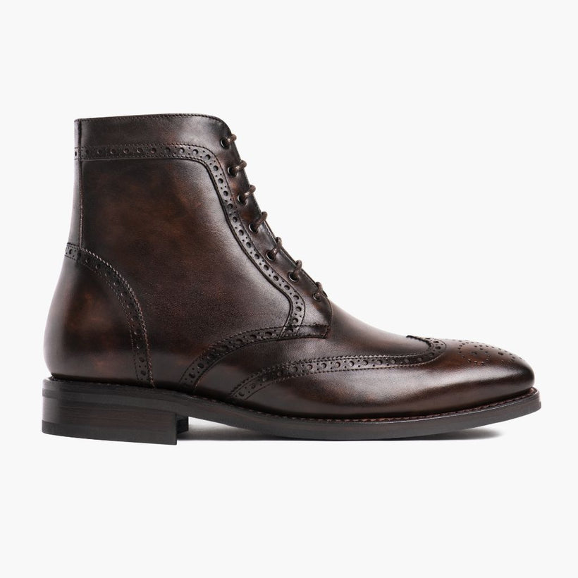 Wingtip Dark Oak Leather Boots 男士