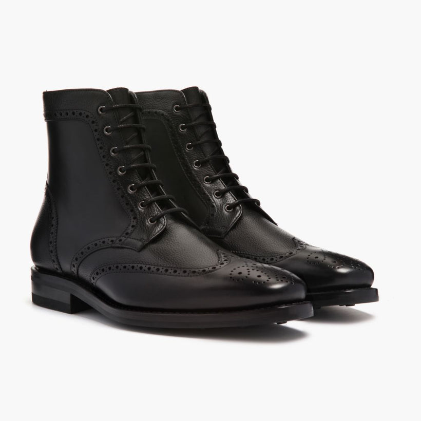 Wingtip 黑色 Leather Boots 男士