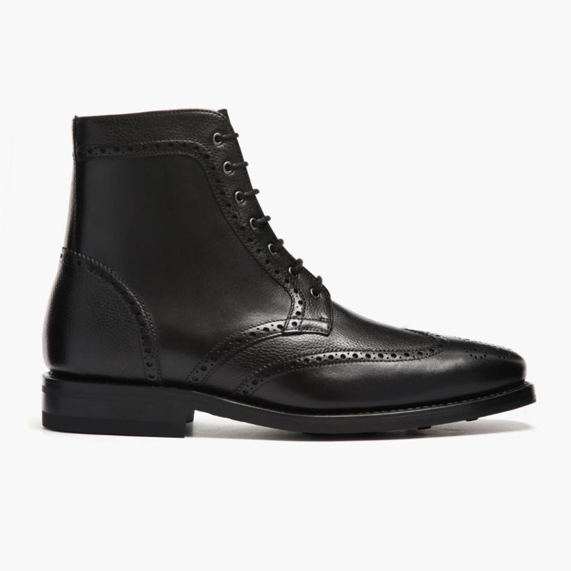 Wingtip 黑色 Leather Boots 男士