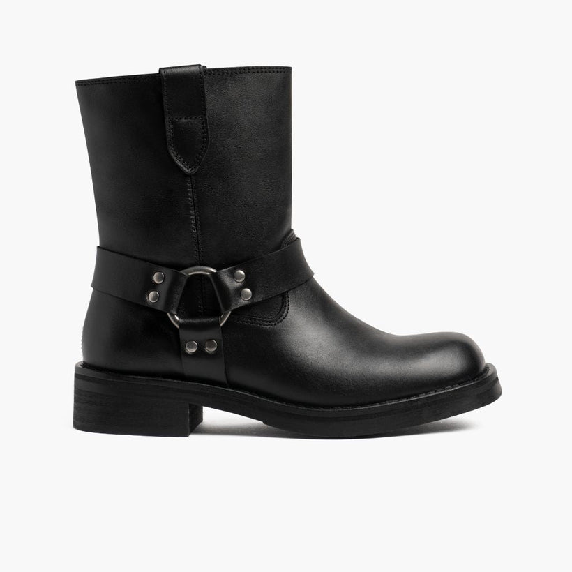 Outlaw 黑色 Leather Boots 女士