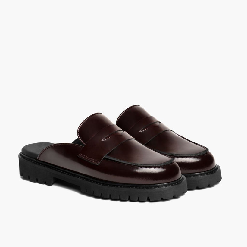 Penny Mule Burgundy Leather Boots 女士