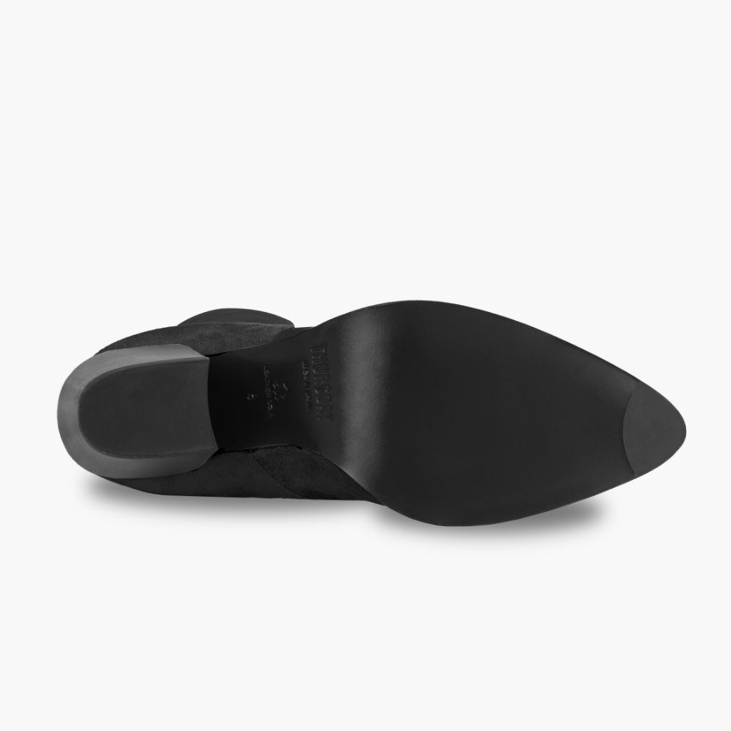 High-Traction Rubber Outsole & Lug Tread Pattern on Tempest 经典黑 真皮工装靴马丁靴 女士