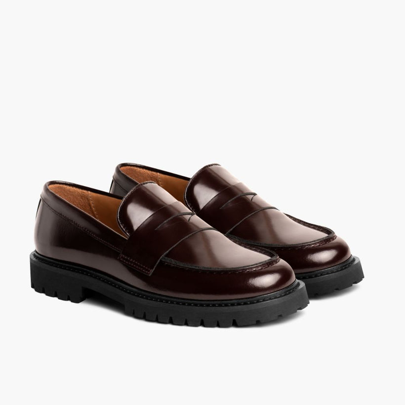 Penny Burgundy Leather Boots 女士