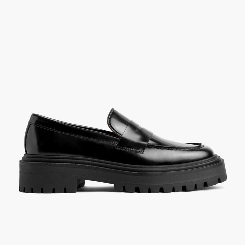 Penny Platform 黑色 Leather Loafers 女士