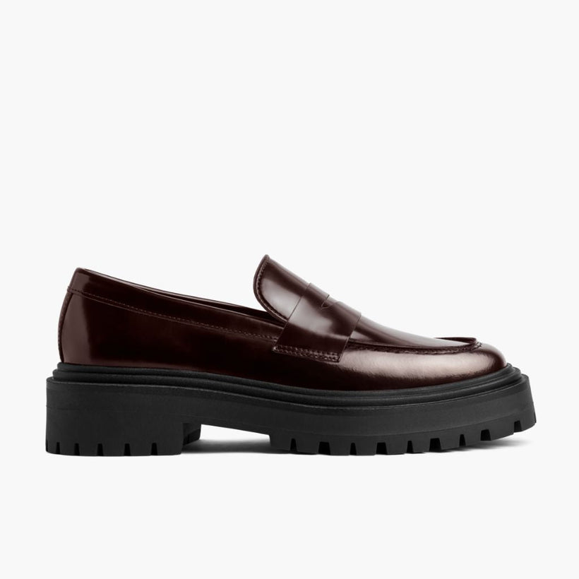 Penny Platform Burgundy Leather Boots 女士