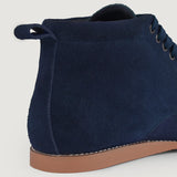High-Traction Rubber Outsole & Lug Tread Pattern on Bearman Moc Toe Blue Suede Boots