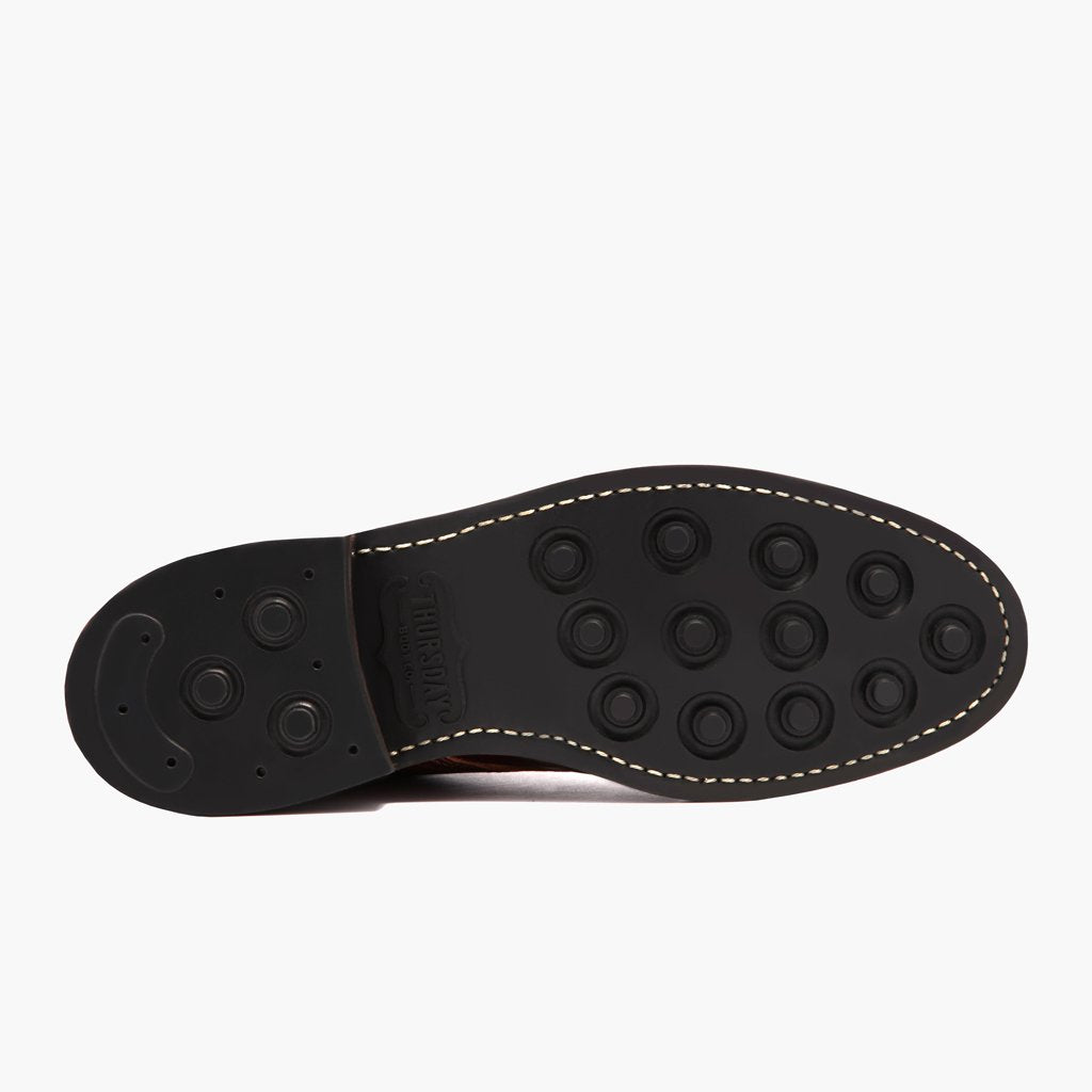 High-Traction Rubber Outsole & Lug Tread Pattern on Vanguard French Roast 真皮工装靴马丁靴 男士 For Men