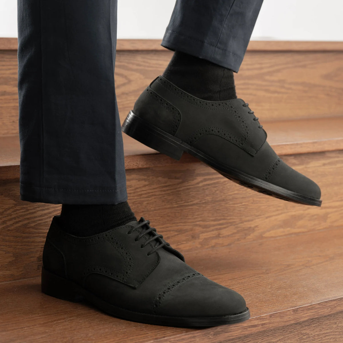 Orlaven Dirk Brogues Derby Matte 经典黑 Nubuck 真皮皮鞋 - StudGuard 男士 footwear image 9