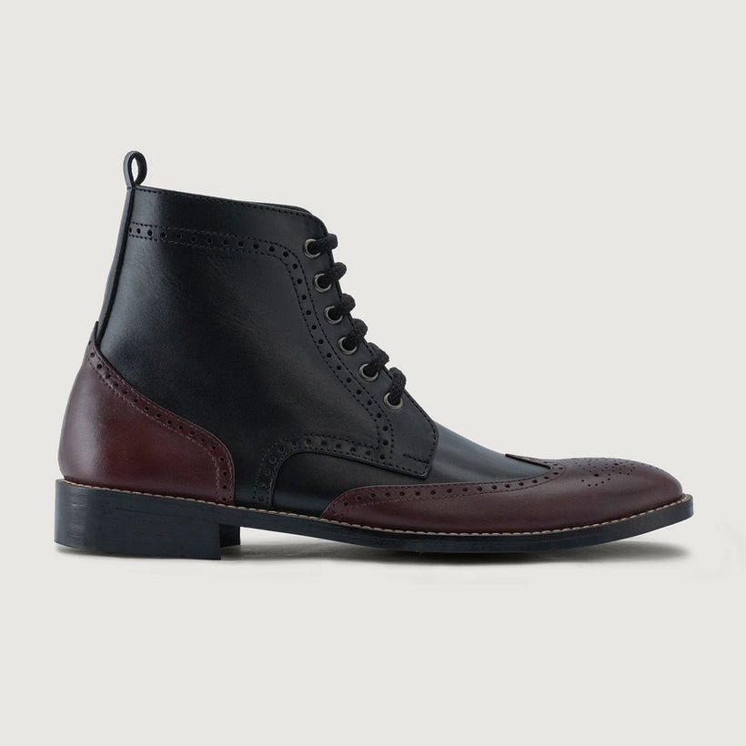 Duster Brogues Derby 栗褐色 经典黑 真皮工装靴马丁靴 - StudGuard 男士