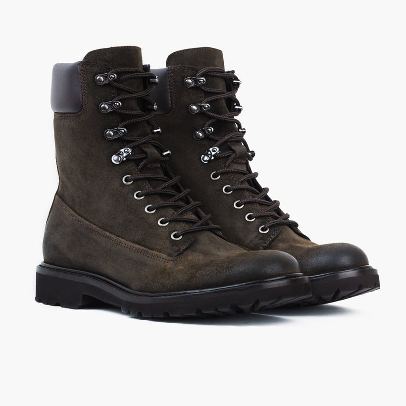 Explorer Dark Olive Suede 真皮工装靴马丁靴 男士
