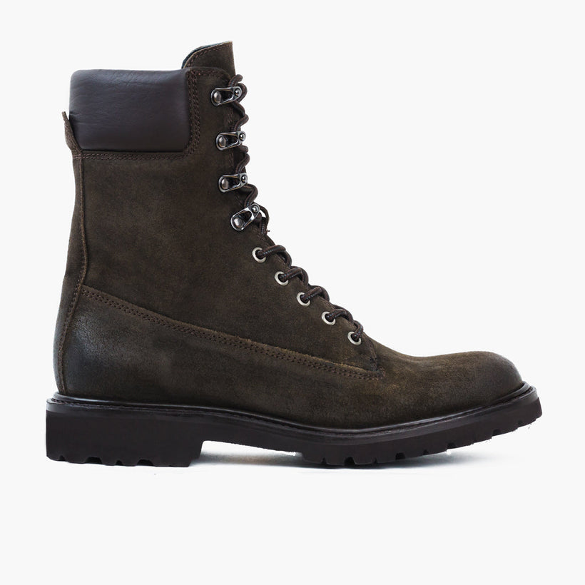 Explorer Dark Olive Suede 真皮工装靴马丁靴 男士
