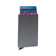 Aluminium Card Holder 女士 - Structured Side Profile Showing Gusset Depth &amp; Expansion Capacity