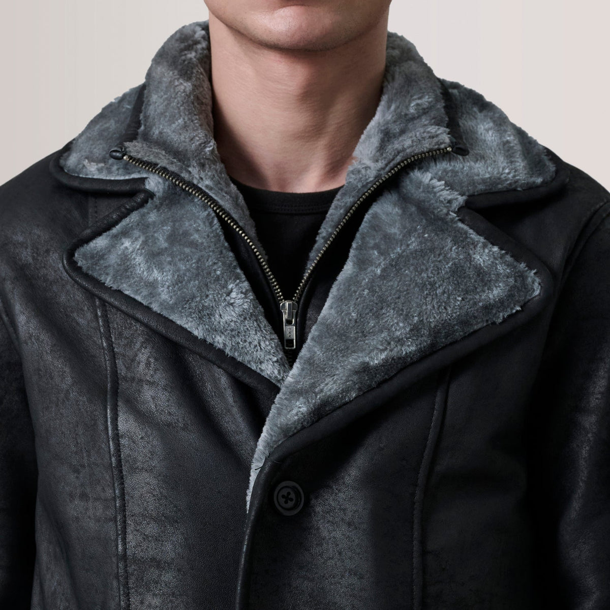 Authentic Sheepskin Snuffed with Snuffed Finish Grain Texture & Heavy-Duty Seam Stitching Detail
