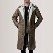 
Cai Distressed 复古棕 Leather Shearling 真皮大衣 男士 For Men in Distressed Brown Sheepskin Snuffed - 正面版型与定制立体剪裁轮廓 | 官方商城选购