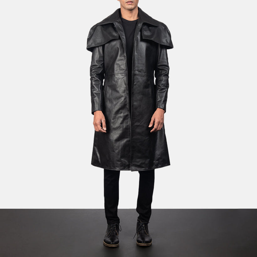 Classic 黑色 Leather Duster 男士