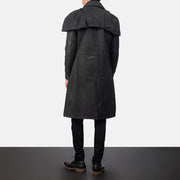 
Classic Distressed 经典黑 Leather Duster 男士 - 展现立体袖型与合身版型的侧身视角