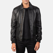 
Coffmen Brown Suede A2 Bomber Jacket in Brown Goatskin Suede - 正面版型与定制立体剪裁轮廓 | 官方商城选购