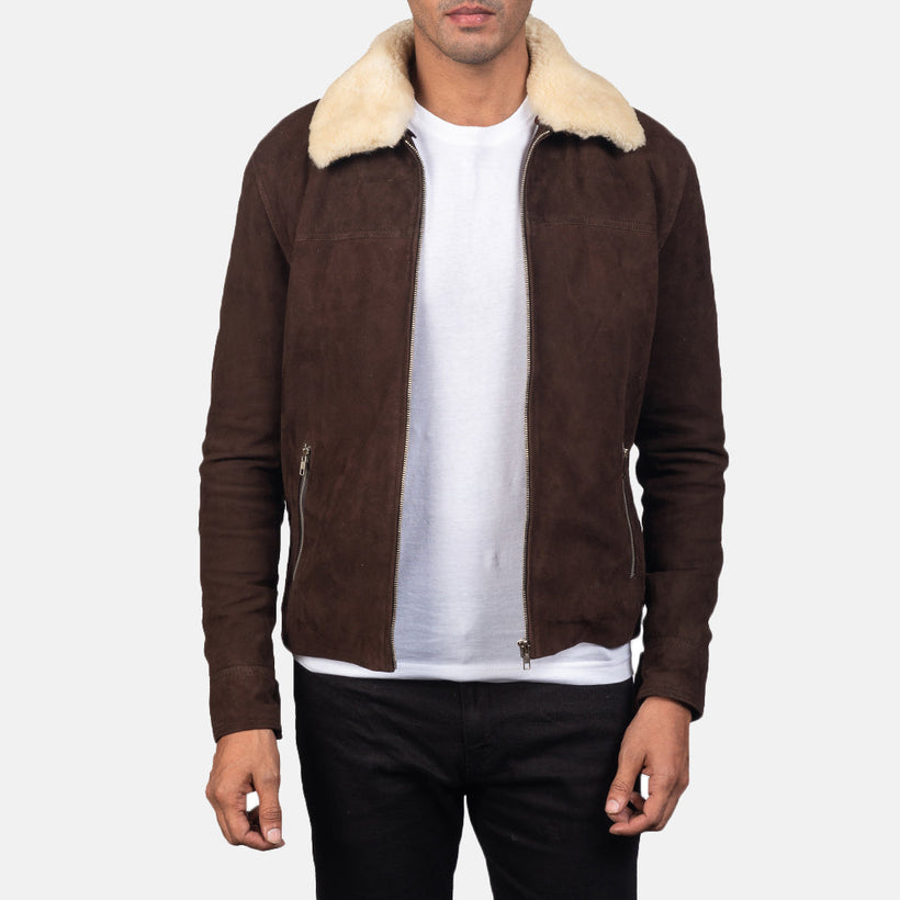 Coffner 复古棕 Shearling Fur 真皮夹克 男士