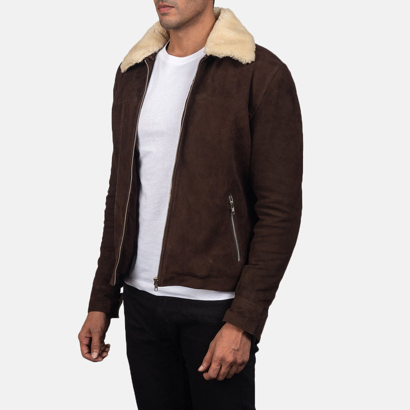 Coffner 复古棕 Shearling Fur 真皮夹克 男士