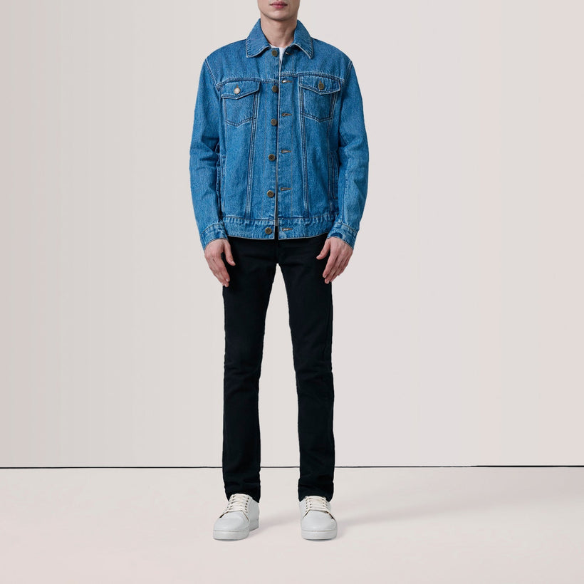 Conard 深海蓝 Denim Trucker 真皮夹克 男士