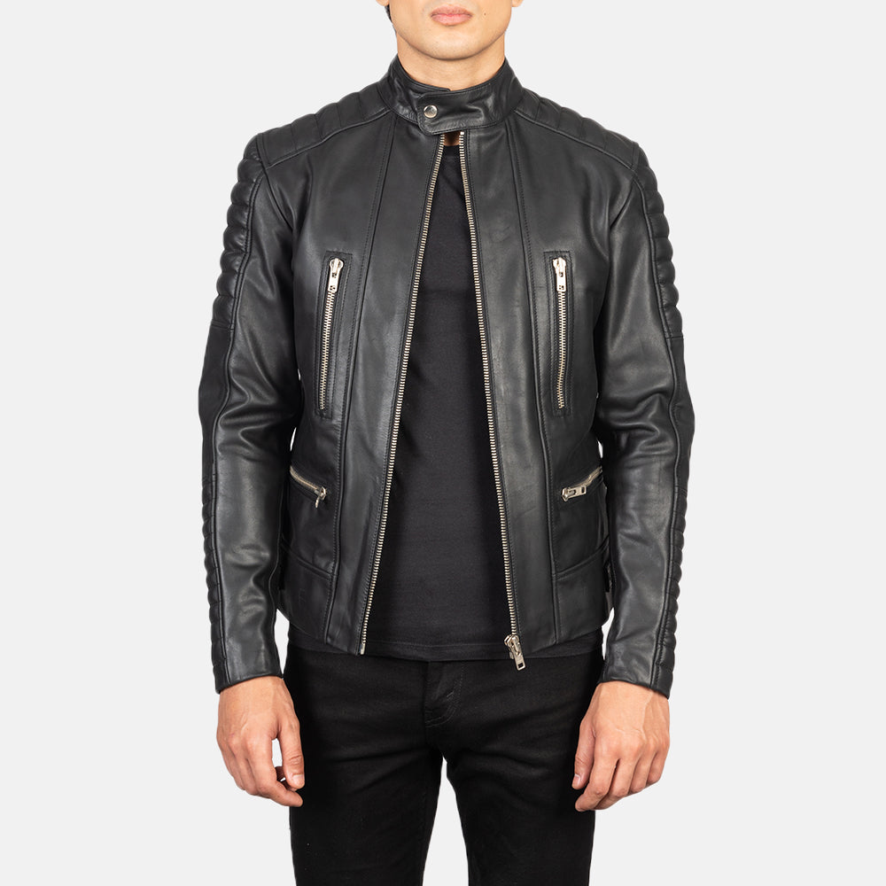
Damian Grey Suede Biker Jacket in Grey Sheepskin Suede - 正面版型与定制立体剪裁轮廓 | 官方商城选购