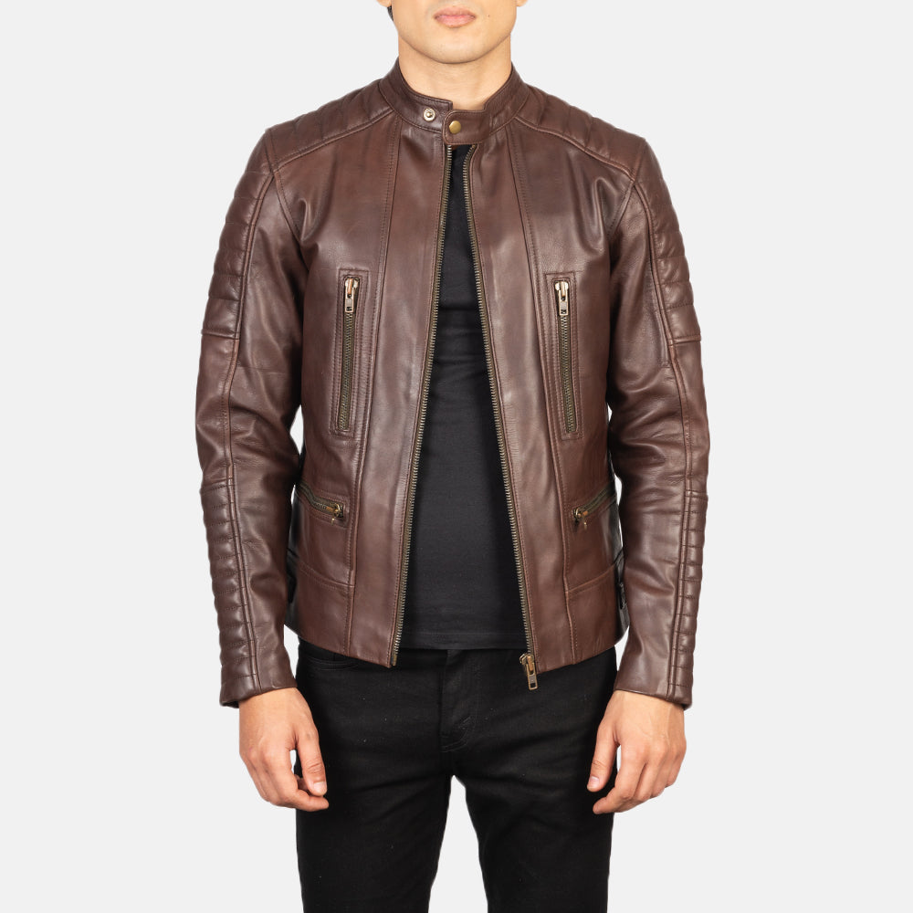 
手工下摆与精工缝制细节 Damian Grey Suede Biker Jacket