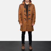 
Drake Khaki Wool Duffle Coat in Khaki Synthetic Wool - 正面版型与定制立体剪裁轮廓 | 官方商城选购