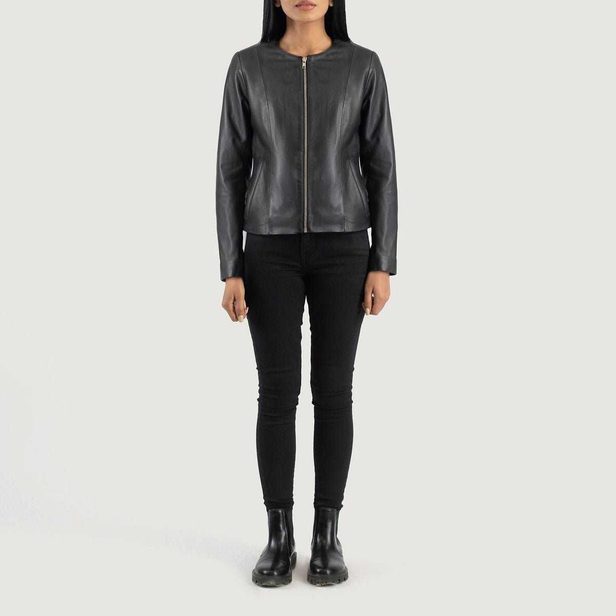Elixir Collarless 真皮夹克 女士 – alternate product view 3