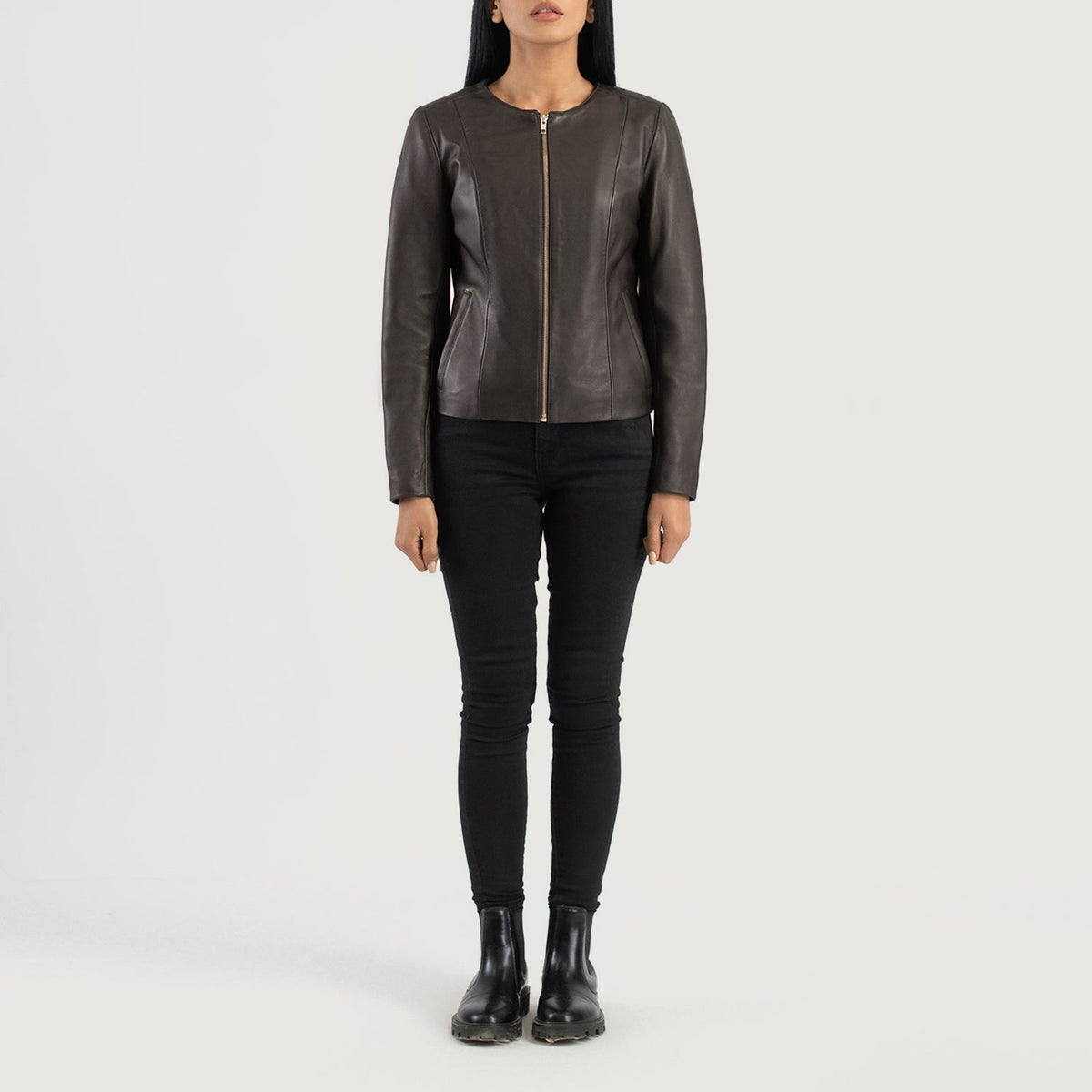 Elixir Collarless 真皮夹克 女士 – alternate product view 3