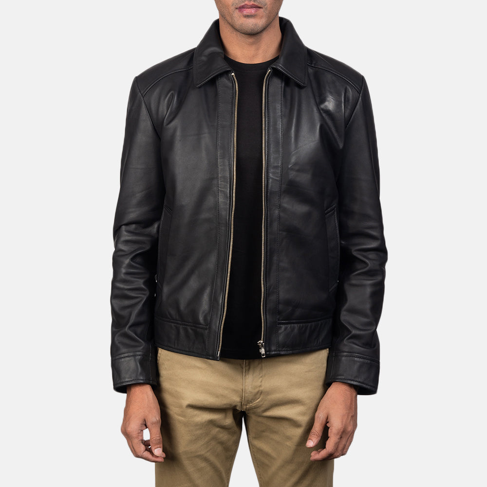 Men's Inferno 棕色 真皮夹克 男士 in Distressed Brown Sheep Skin Burnishing - Front Profile View &amp; Tailored Silhouette | Buy Online