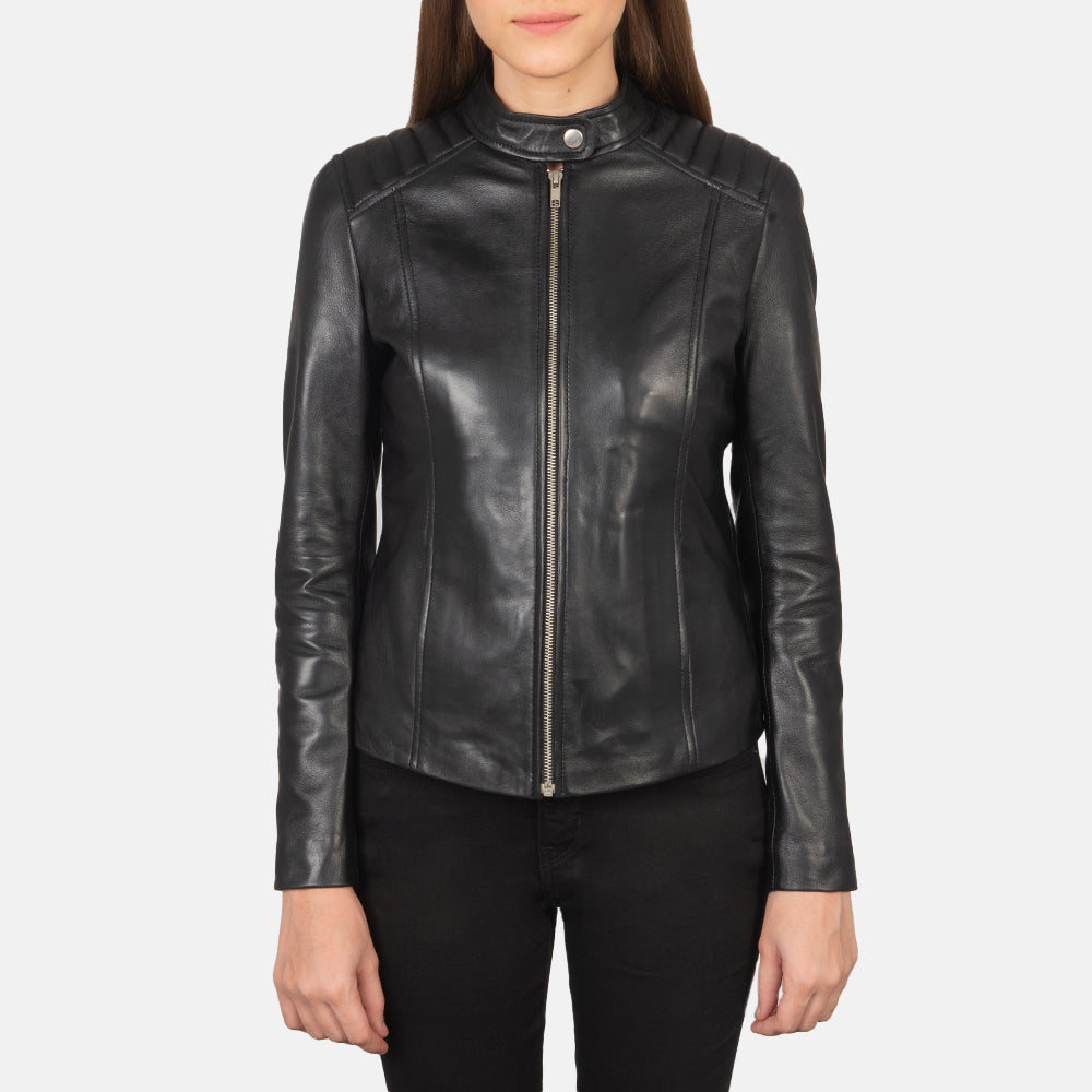 Kelsee Leather Biker Jacket – alternate product view 3