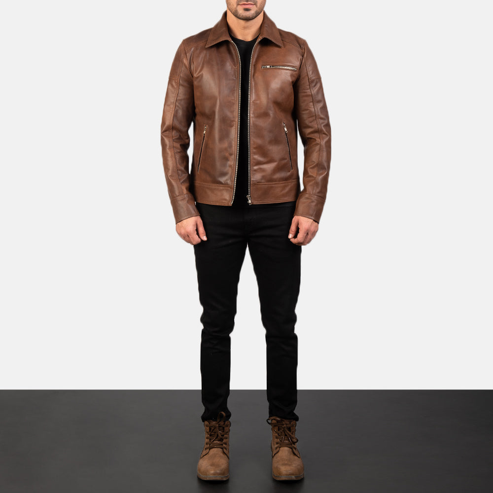 Lavendard 真皮机车夹克 男士 – alternate product view 4